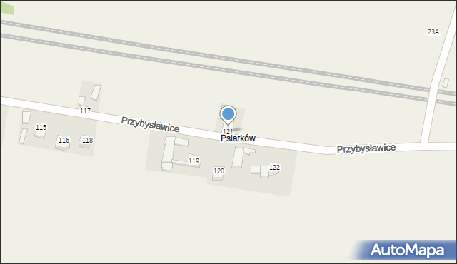 Przybysławice, Przybysławice, 121, mapa Przybysławice