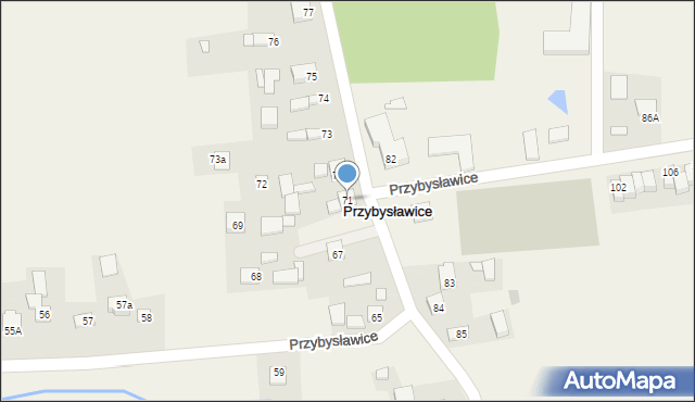 Przybysławice, Przybysławice, 71, mapa Przybysławice