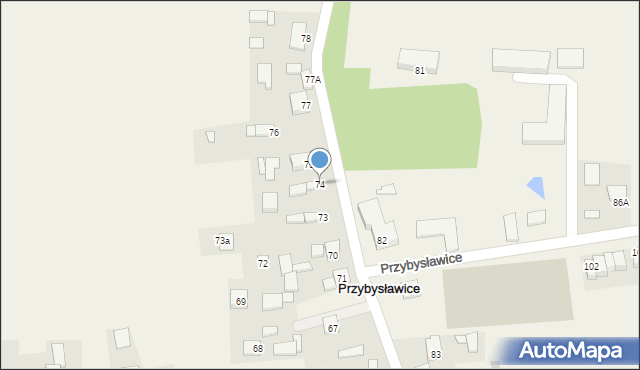 Przybysławice, Przybysławice, 74, mapa Przybysławice