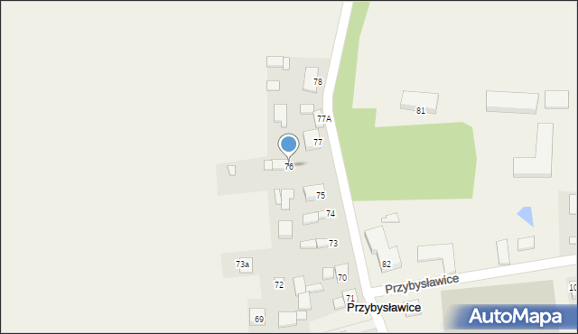 Przybysławice, Przybysławice, 76, mapa Przybysławice