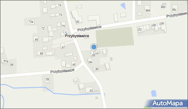 Przybysławice, Przybysławice, 83, mapa Przybysławice