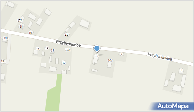 Przybysławice, Przybysławice, 10, mapa Przybysławice