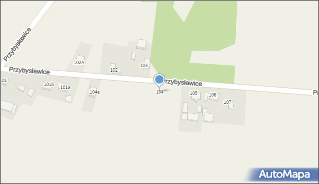 Przybysławice, Przybysławice, 104, mapa Przybysławice