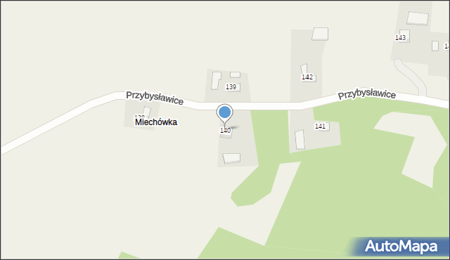 Przybysławice, Przybysławice, 140, mapa Przybysławice