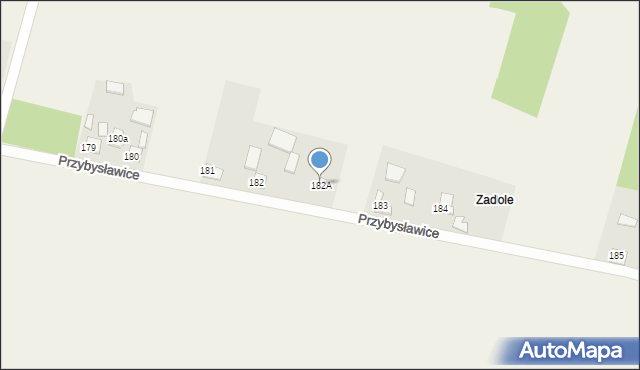 Przybysławice, Przybysławice, 182A, mapa Przybysławice