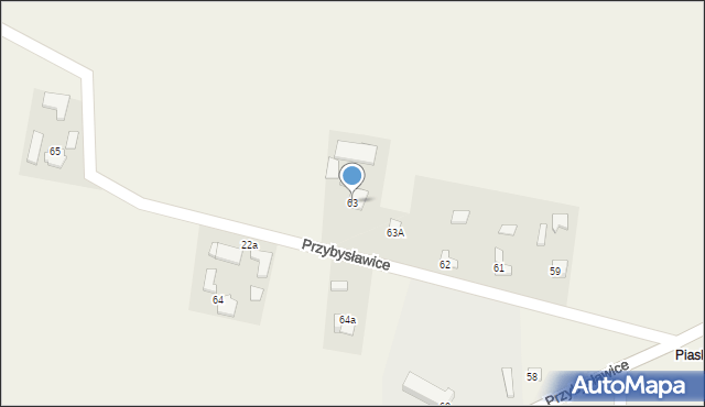 Przybysławice, Przybysławice, 63, mapa Przybysławice