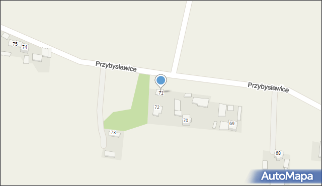 Przybysławice, Przybysławice, 71, mapa Przybysławice