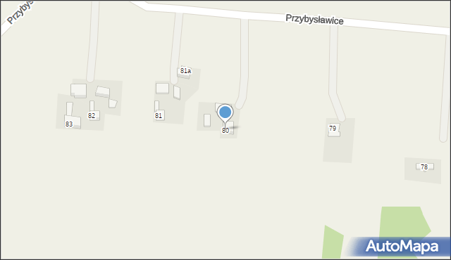 Przybysławice, Przybysławice, 80, mapa Przybysławice