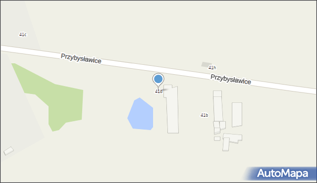 Przybysławice, Przybysławice, 41d, mapa Przybysławice