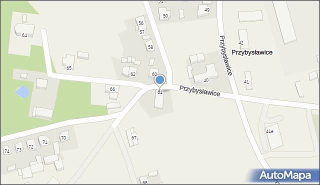 Przybysławice, Przybysławice, 61, mapa Przybysławice