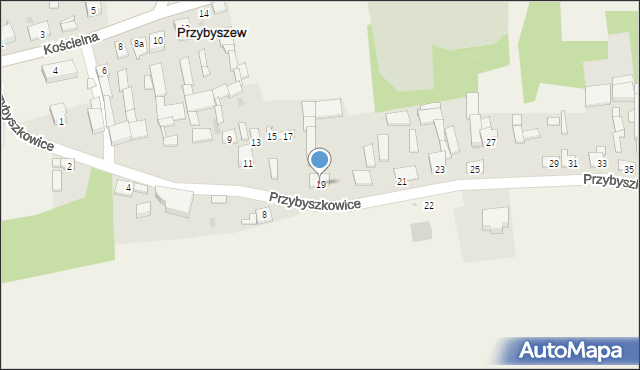 Przybyszew, Przybyszkowice, 19, mapa Przybyszew