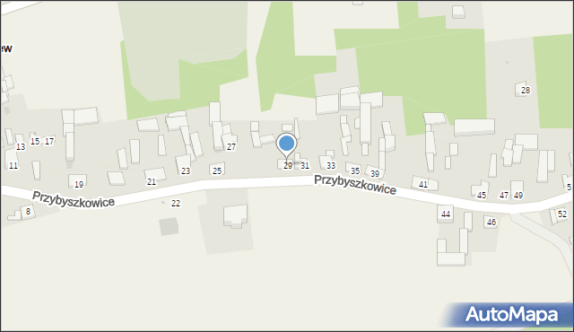 Przybyszew, Przybyszkowice, 29, mapa Przybyszew