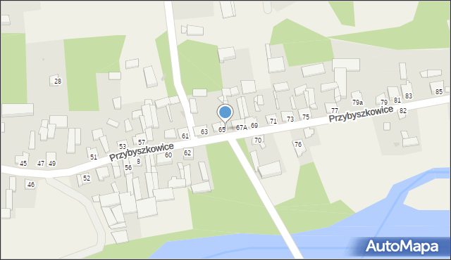 Przybyszew, Przybyszkowice, 65a, mapa Przybyszew