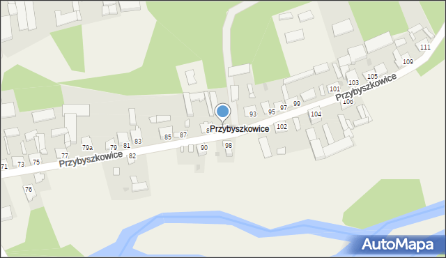 Przybyszew, Przybyszkowice, 91, mapa Przybyszew