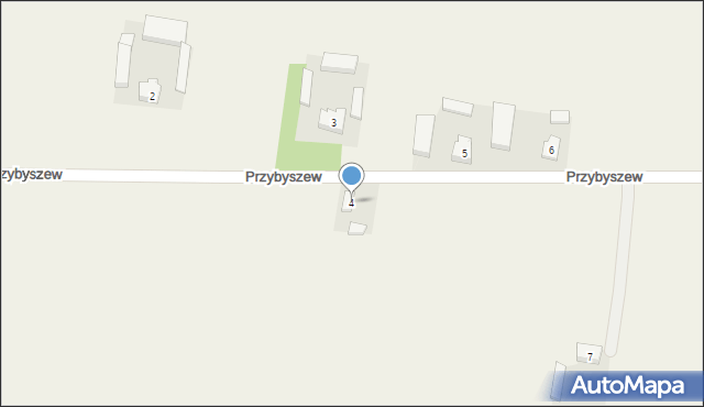 Przybyszew, Przybyszew, 4, mapa Przybyszew