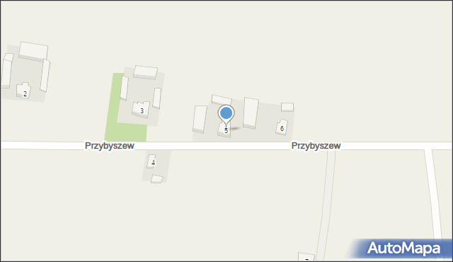 Przybyszew, Przybyszew, 5, mapa Przybyszew