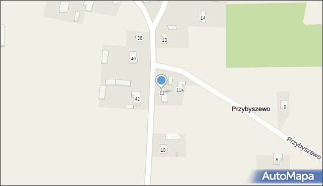 Przybyszewo, Przybyszewo, 11, mapa Przybyszewo