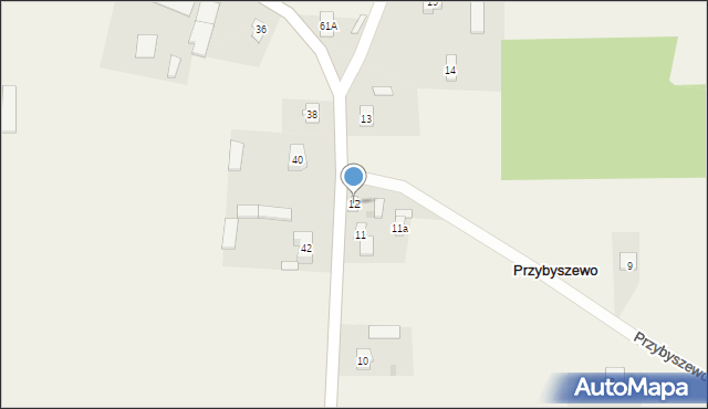 Przybyszewo, Przybyszewo, 12, mapa Przybyszewo