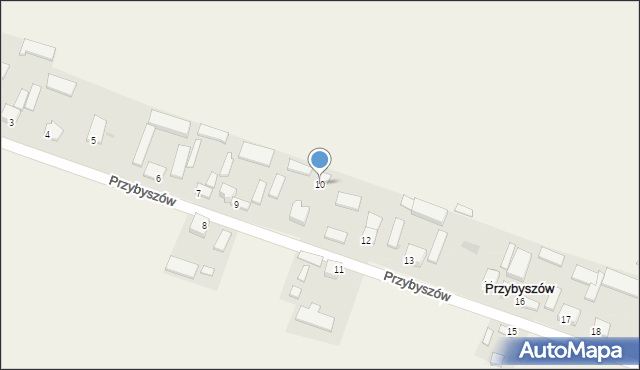 Przybyszów, Przybyszów, 10, mapa Przybyszów