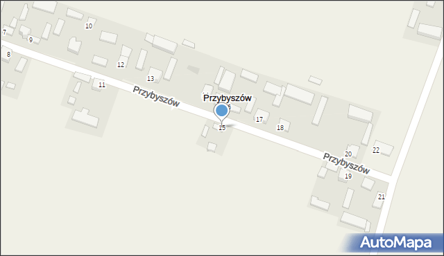 Przybyszów, Przybyszów, 15, mapa Przybyszów