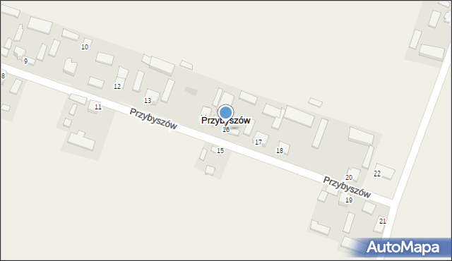 Przybyszów, Przybyszów, 16, mapa Przybyszów