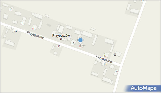 Przybyszów, Przybyszów, 18, mapa Przybyszów