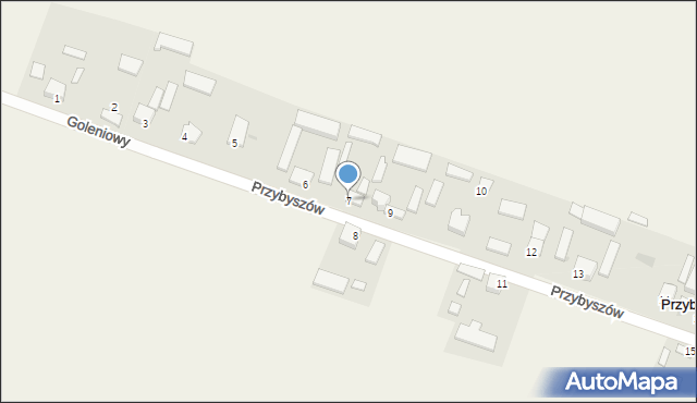 Przybyszów, Przybyszów, 7, mapa Przybyszów