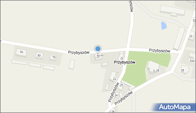 Przybyszów, Przybyszów, 23, mapa Przybyszów