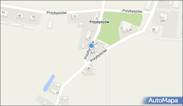 Przybyszów, Przybyszów, 24, mapa Przybyszów