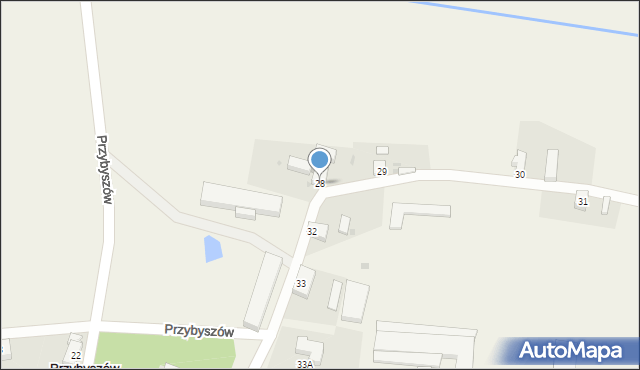 Przybyszów, Przybyszów, 28, mapa Przybyszów