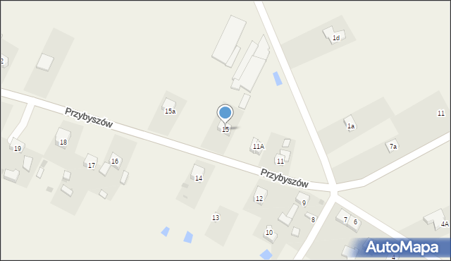 Przybyszów, Przybyszów, 15, mapa Przybyszów