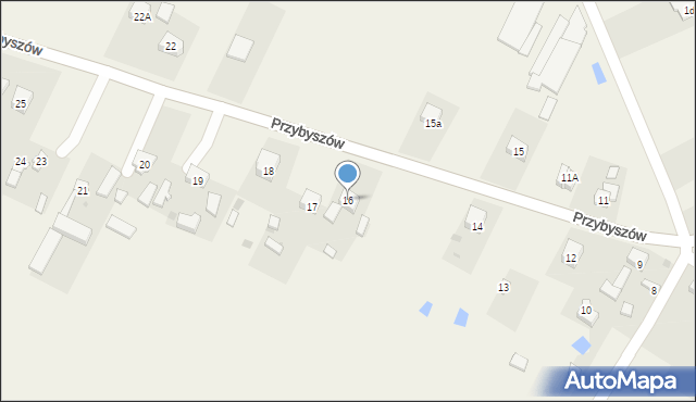 Przybyszów, Przybyszów, 16, mapa Przybyszów