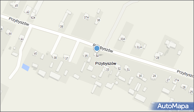 Przybyszów, Przybyszów, 34, mapa Przybyszów