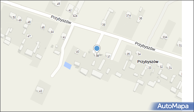 Przybyszów, Przybyszów, 38, mapa Przybyszów