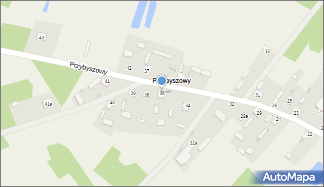 Przybyszowy, Przybyszowy, 36, mapa Przybyszowy