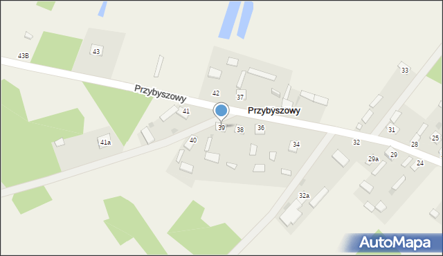 Przybyszowy, Przybyszowy, 39, mapa Przybyszowy