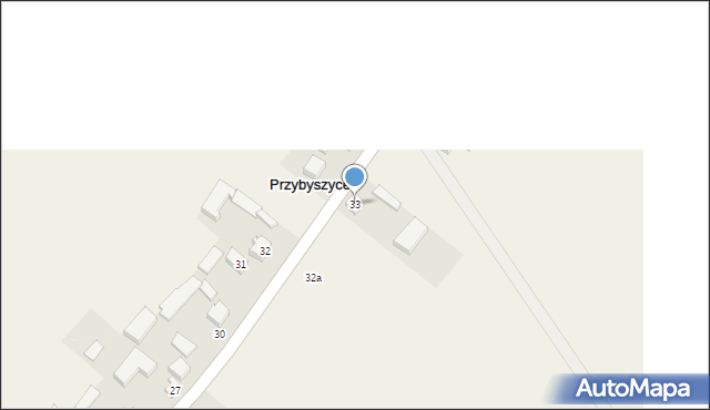 Przybyszyce, Przybyszyce, 33, mapa Przybyszyce