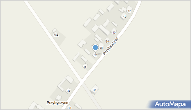 Przybyszyce, Przybyszyce, 37, mapa Przybyszyce