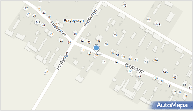 Przybyszyn, Przybyszyn, 16, mapa Przybyszyn