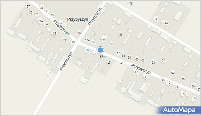 Przybyszyn, Przybyszyn, 16A, mapa Przybyszyn