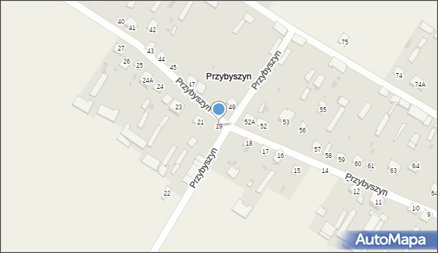 Przybyszyn, Przybyszyn, 19, mapa Przybyszyn