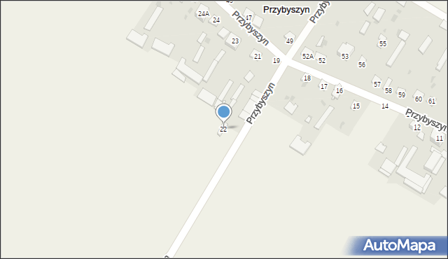 Przybyszyn, Przybyszyn, 22, mapa Przybyszyn