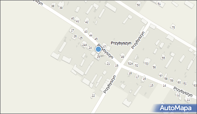 Przybyszyn, Przybyszyn, 23, mapa Przybyszyn