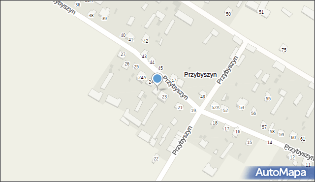 Przybyszyn, Przybyszyn, 24B, mapa Przybyszyn