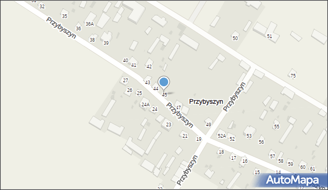 Przybyszyn, Przybyszyn, 45, mapa Przybyszyn