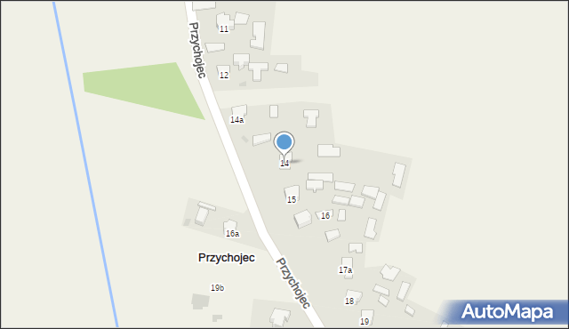 Przychojec, Przychojec, 14, mapa Przychojec