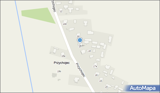 Przychojec, Przychojec, 15, mapa Przychojec