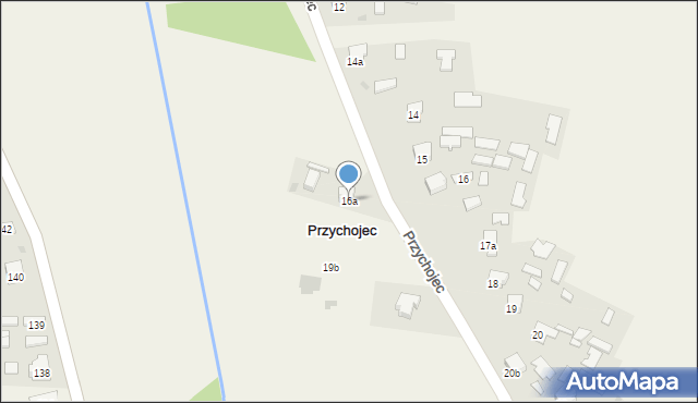 Przychojec, Przychojec, 16a, mapa Przychojec