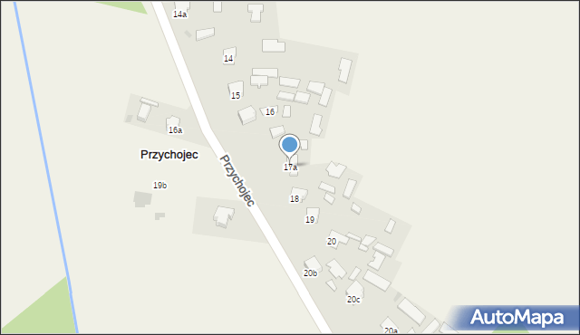 Przychojec, Przychojec, 17a, mapa Przychojec