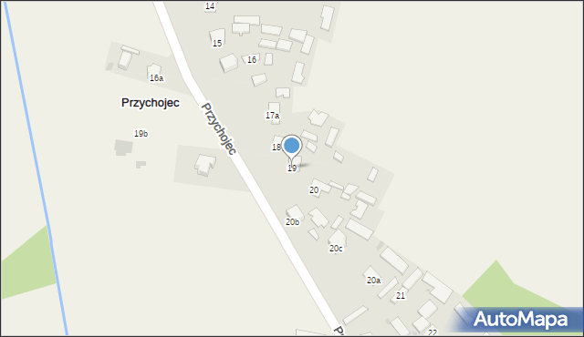 Przychojec, Przychojec, 19, mapa Przychojec